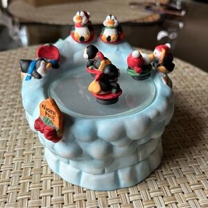 Vintage rare Penguin Ice Skating Music Box. Plays “Winter Wonderland” 1992